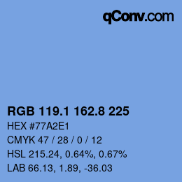 Color code: RGB 119.1 162.8 225 | qconv.com