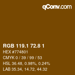 カラーコード: RGB 119.1 72.8 1 | qconv.com