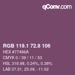 Color code: RGB 119.1 72.8 106 | qconv.com