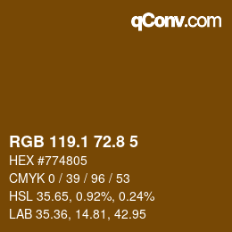 Farbcode: RGB 119.1 72.8 5 | qconv.com