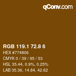カラーコード: RGB 119.1 72.8 6 | qconv.com