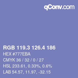 カラーコード: RGB 119.3 126.4 186 | qconv.com