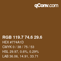 カラーコード: RGB 119.7 74.6 29.6 | qconv.com