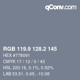 Color code: RGB 119.9 128.2 145 | qconv.com