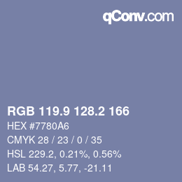 Color code: RGB 119.9 128.2 166 | qconv.com