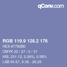 カラーコード: RGB 119.9 128.2 176 | qconv.com