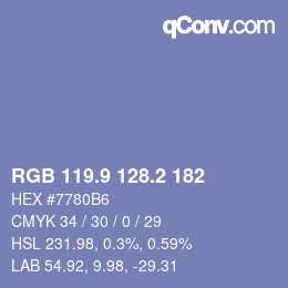 Color code: RGB 119.9 128.2 182 | qconv.com