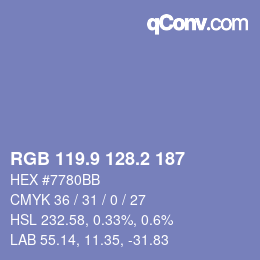 Color code: RGB 119.9 128.2 187 | qconv.com