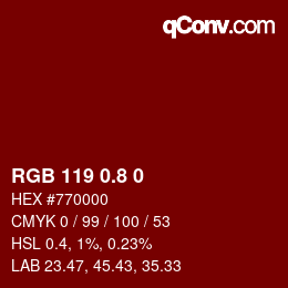 Color code: RGB 119 0.8 0 | qconv.com