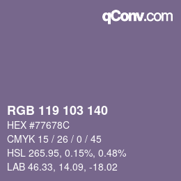 カラーコード: RGB 119 103 140 | qconv.com