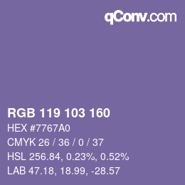 カラーコード: RGB 119 103 160 | qconv.com