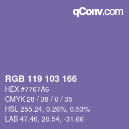 カラーコード: RGB 119 103 166 | qconv.com