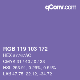 カラーコード: RGB 119 103 172 | qconv.com