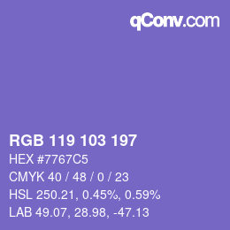 Color code: RGB 119 103 197 | qconv.com