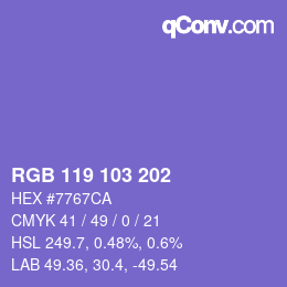 Color code: RGB 119 103 202 | qconv.com