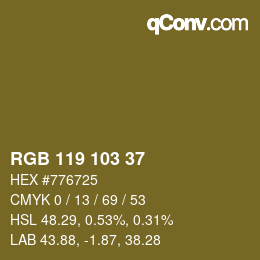カラーコード: RGB 119 103 37 | qconv.com