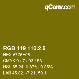 Color code: RGB 119 110.2 8 | qconv.com