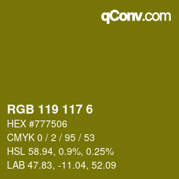 Color code: RGB 119 117 6 | qconv.com