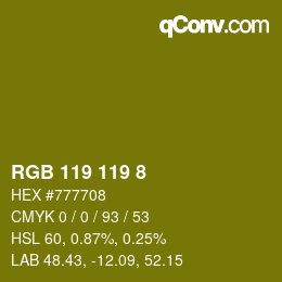 Color code: RGB 119 119 8 | qconv.com