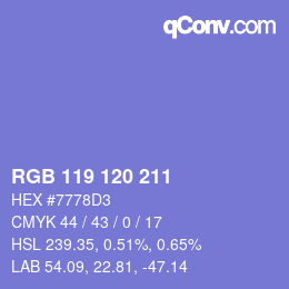 Color code: RGB 119 120 211 | qconv.com