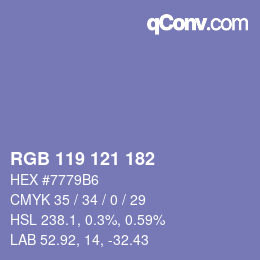 颜色代码: RGB 119 121 182 | qconv.com