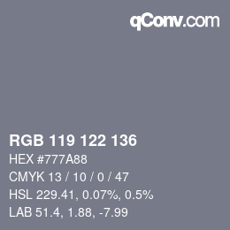 Farbcode: RGB 119 122 136 | qconv.com