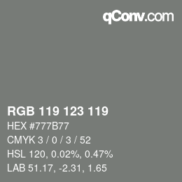 Code couleur: RGB 119 123 119 | qconv.com