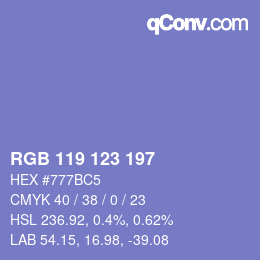 Código de color: RGB 119 123 197 | qconv.com