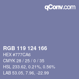 Código de color: RGB 119 124 166 | qconv.com