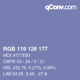 颜色代码: RGB 119 126 177 | qconv.com
