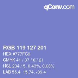 Color code: RGB 119 127 201 | qconv.com