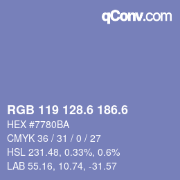 カラーコード: RGB 119 128.6 186.6 | qconv.com