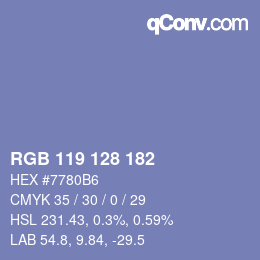 颜色代码: RGB 119 128 182 | qconv.com