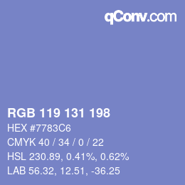 Código de color: RGB 119 131 198 | qconv.com