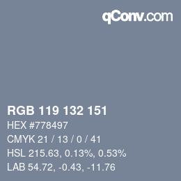 Color code: RGB 119 132 151 | qconv.com