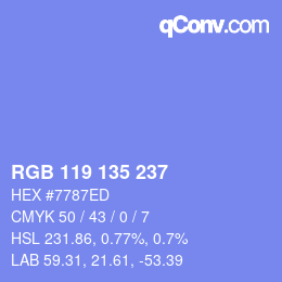 カラーコード: RGB 119 135 237 | qconv.com