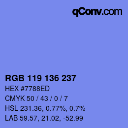Color code: RGB 119 136 237 | qconv.com