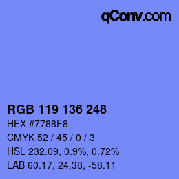 Color code: RGB 119 136 248 | qconv.com