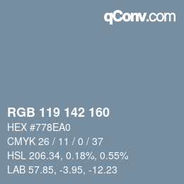 Color code: RGB 119 142 160 | qconv.com