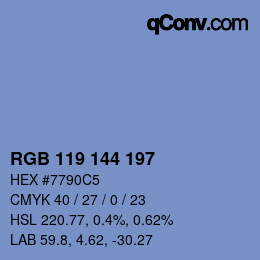 Farbcode: RGB 119 144 197 | qconv.com