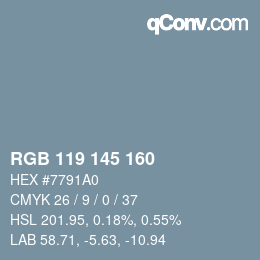 Color code: RGB 119 145 160 | qconv.com