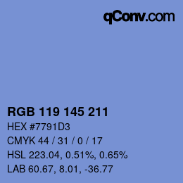 Color code: RGB 119 145 211 | qconv.com