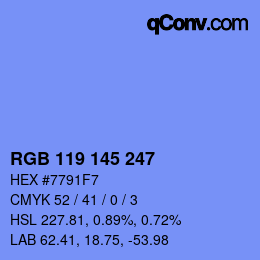 Color code: RGB 119 145 247 | qconv.com