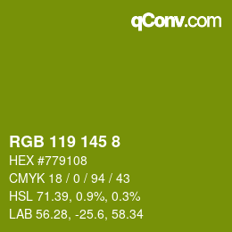 Color code: RGB 119 145 8 | qconv.com