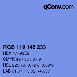 颜色代码: RGB 119 146 233 | qconv.com