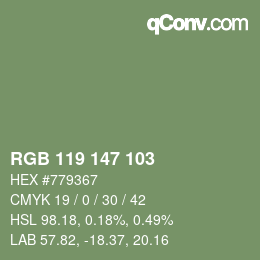 カラーコード: RGB 119 147 103 | qconv.com