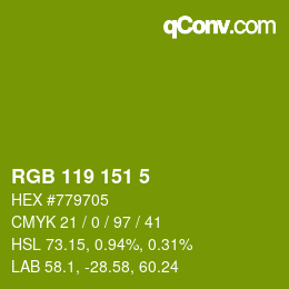 Color code: RGB 119 151 5 | qconv.com