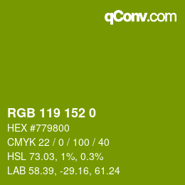 Color code: RGB 119 152 0 | qconv.com