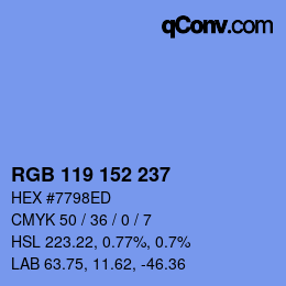 Color code: RGB 119 152 237 | qconv.com