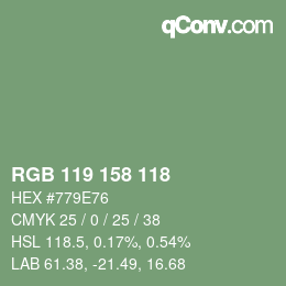 Farbcode: RGB 119 158 118 | qconv.com